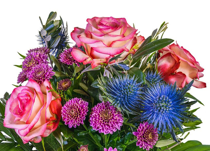 Boeket van bloemen op een witte achtergrond van ManfredFotos
