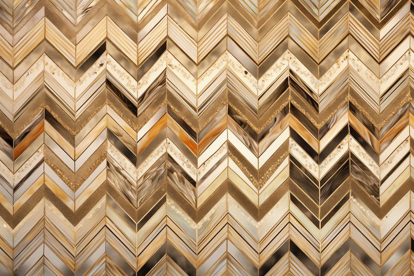 Gold and Brown Chevron Pattern by Whale & Sons