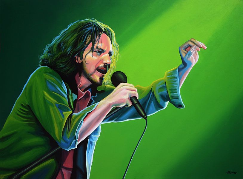 Eddie Vedder van Pearl Jam schilderij van Paul Meijering