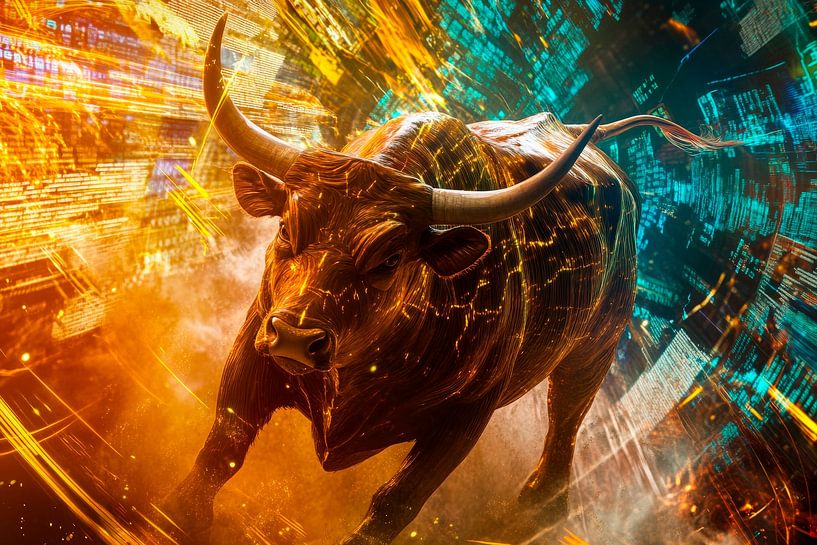 Bulle in dynamischer Darstellung von Poster Art Shop