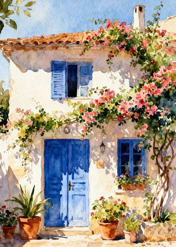 Henri Matisse Inspired House With Blue Doors