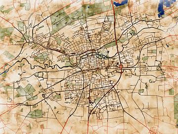 Carte de Lippstadt avec le style 'Serene Summer' sur Maporia