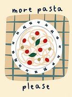 More pasta please | Colourful illustration