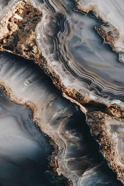 Black and white agate with gold accents as decoration by Digitale Schilderijen