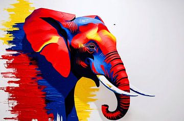Kleurrijke abstracte olifantskunst van Art & Soul Creations