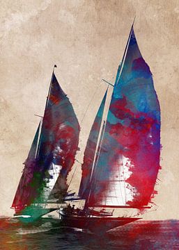 Sailing sport art #sailing by JBJart Justyna Jaszke