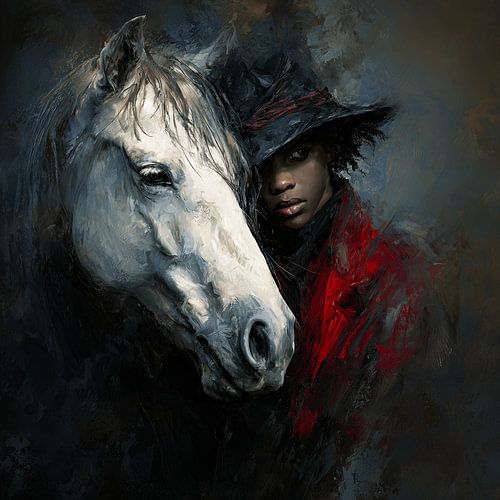 Cœur rouge, âme blanche | Art mural émotionnel