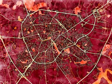 Kaart van Cholet in de stijl 'Amber Autumn' van Maporia