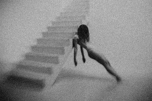 Artistic black and white filmic photo print