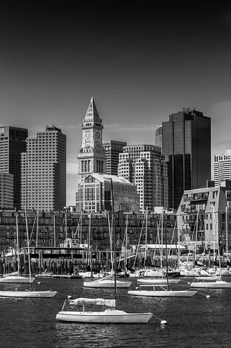BOSTON Skyline North End & Financial District | Monochroom