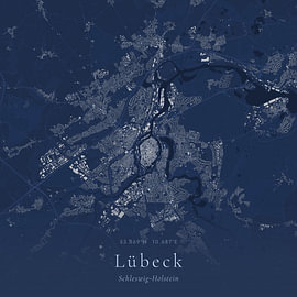 Vintage landkaart van Lübeck, Germany van Stad & Wand