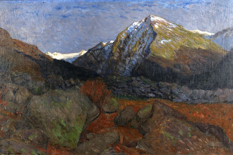 Paysage avec sommet de montagne en Engadine, FRITZ OVERBECK, vers 1909 par Atelier Liesjes