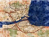 Kaart van Martigues in de stijl 'Serene Summer' van Maporia thumbnail