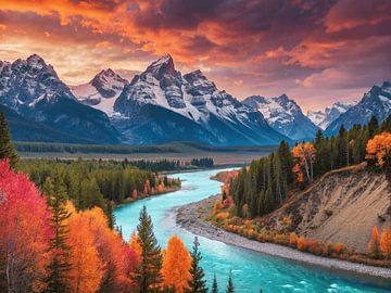 Herfst's omarming in de Canadese Rockies van Artistic