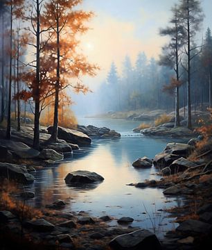 Paysage hivernal romantique