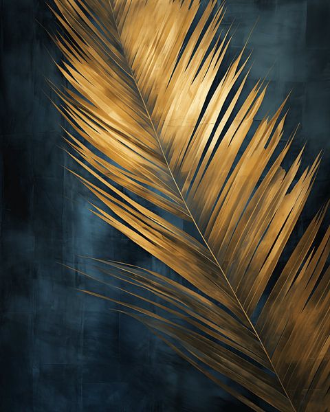 Golden Palm Glow - Art botanique de luxe avec accents dorés par Cas Mol
