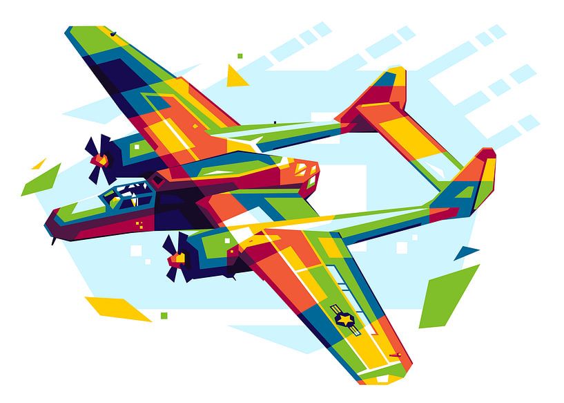 P-61 Black Widow in WPAP von Lintang Wicaksono