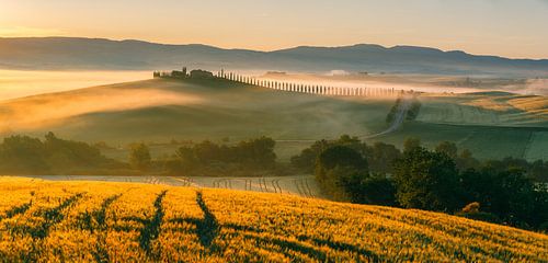 Zonsopkomst Poggio Covili, Toscane, Italië