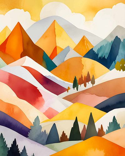 Scène de montagne décontractée