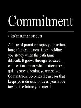 Définition de l'engagement - Noir sur WordsThatInspire