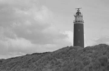 Vuurtoren van Texel in zwart wit. van Jose Lok