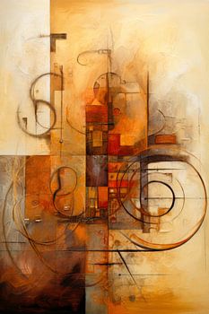 Aardetinten Abstract - Japandi Rustgevend Schilderij