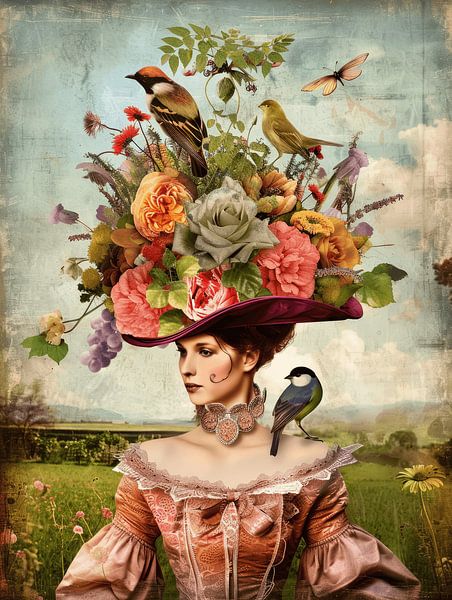 Vintage portret "Nature is everything" van Studio Allee