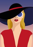 Vrouw met hoed, illustratie
