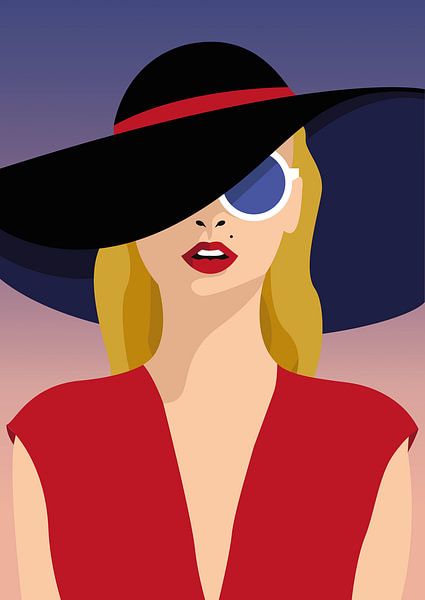Vrouw met hoed, illustratie van Nynke Altenburg