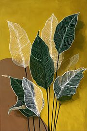 Minimalistisch Bladerspel in Groen & Goud no.9 by Studio BB