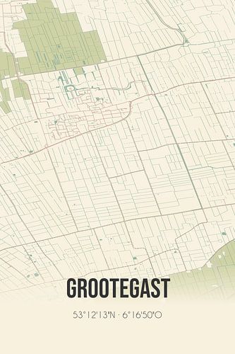 Alte Karte von Grootegast (Groningen)