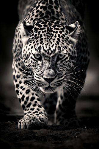 Portrait d'animal en noir et blanc art minimaliste de la vie sauvage