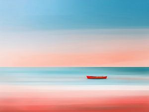 Rotes Boot im Meer-01