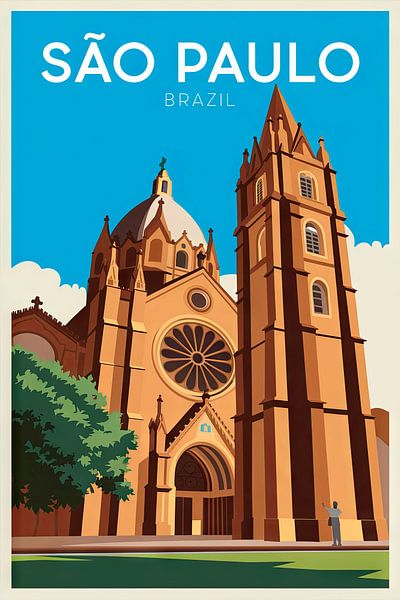 São Paulo, Brésil. par Poster Art Shop