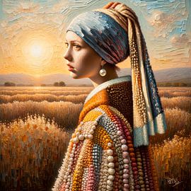 Jeune fille moderne avec la perle 