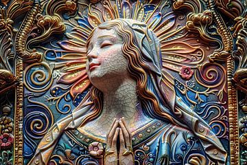 vrouw mozaiek fresco stijl van Egon Zitter