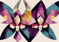 Tweeling orchideeën in jaren 1920 stijl