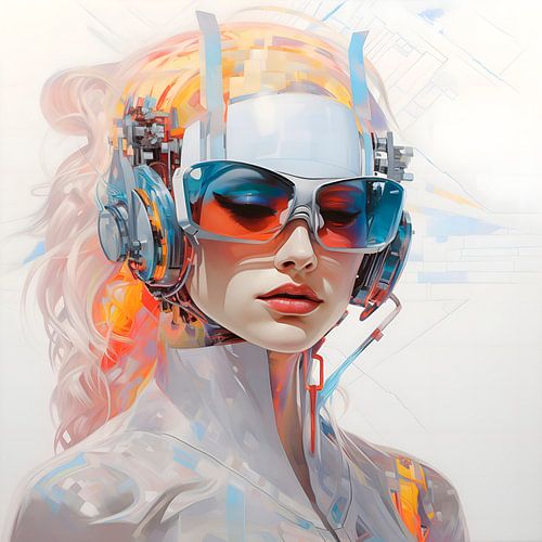 Futuristisch portret van een jonge vrouw