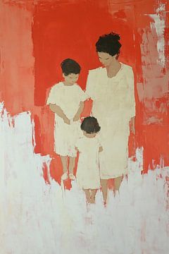 Minimalistische familieportret schilderij van Imperial Art House