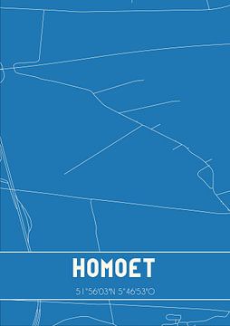 Blaupause | Karte | Homoet (Gelderland) von Rezona
