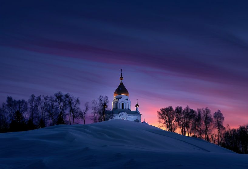Kirche im magischen Glanz von fernlichtsicht