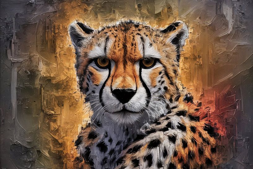 Gepard-Kunstwerk mit Farben von Art & Soul Creations