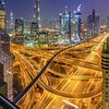 Dubai by Night - Burj Khalifa en Downtown Dubai - 3 van Tux Photography