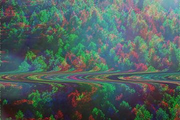 Wald Draufsicht Glitch Art von Jonathan Schöps | UNDARSTELLBAR.COM — Visuelle Gedanken zu Gott