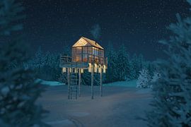 Gezellige glasblazerij gehuld in prachtige kerstverlichting van Besa Art