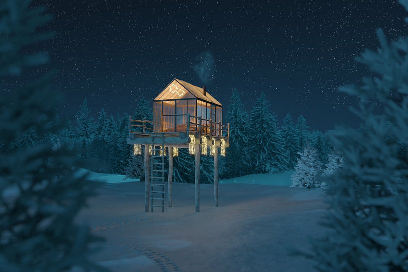 gemütliche Glashütte in wunderschöner Weihnachtsbeleuchtung eingehüllt von Besa Art