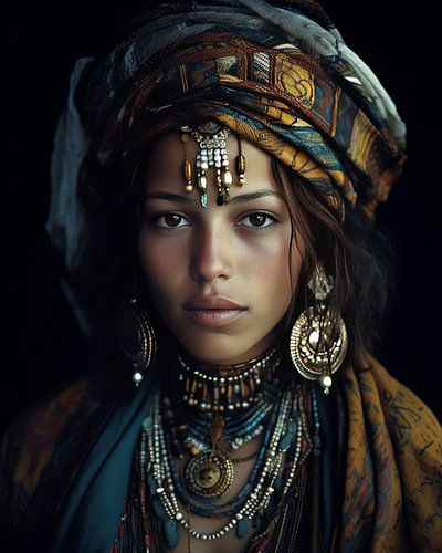 Fine art portret "Berber meisje" van Carla Van Iersel