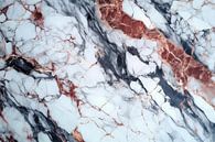 Marble abstraction in white, red and grey by Digitale Schilderijen thumbnail