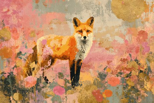 Abstracte vos in de herfst