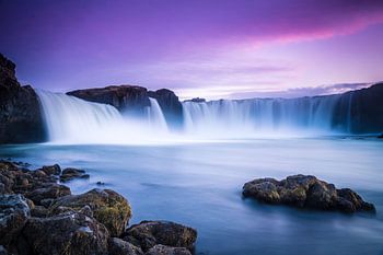 Godafoss, Island bei Sonnenuntergang